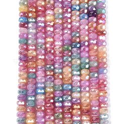 Electroplate Imitation Jade Crackle Glass Beads Strands&nbsp;GLAA-N068-01A-B01
