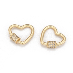 Brass Micro Pave Cubic Zirconia Screw Carabiner Lock Charms&nbsp;ZIRC-G160-23G