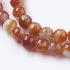 Natural Striped Agate/Banded Agate Beads Strands&nbsp;G-G591-6mm-03