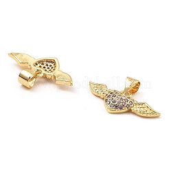 Rack Plating Brass Micro Pave Clear Cubic Zirconia Pendants&nbsp;KK-M253-09G