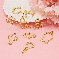 9Pcs 9 Style Zinc Alloy Open Back Bezel Pendants&nbsp;FIND-SZ0001-43