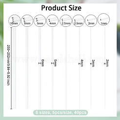 40Pcs 8 Styles ABS Plastic Round Tube&nbsp;KY-OC0001-41