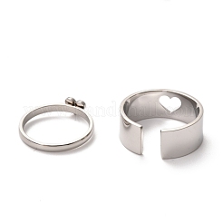 Tarnish Resistant 304 Stainless Steel Finger Rings Sets&nbsp;RJEW-F117-03P