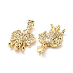 Brass Micro Pave Cubic Zirconia Pendants&nbsp;ZIRC-F134-27G-02