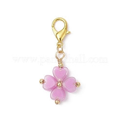 Clover Acrylic & Brass Pendant Decorations&nbsp;HJEW-JM03652-01