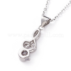 Brass Cubic Zirconia Pendant Necklaces&nbsp;NJEW-JN02619-03