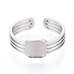 304 Stainless Steel Cuff Rings Components&nbsp;STAS-N113-07P