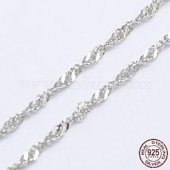 925 Sterling Silver Rope Chains Necklaces&nbsp;X-STER-E007-2B