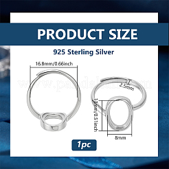 1Pc 925 Sterling Silver Adjustable Ring Components&nbsp;STER-BC0003-97A-P