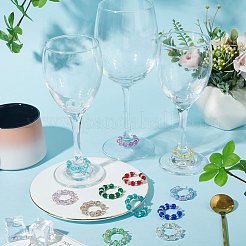 Spray Painted Crackle Glass Wine Glass Charms&nbsp;AJEW-SC0002-17