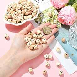 310Pcs 27 Styles Printed Natural Wood Beads&nbsp;WOOD-YW0001-84