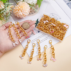 32Pcs 8 Style Alloy Enamel Bowknot Pendant Decorations&nbsp;HJEW-WR00039