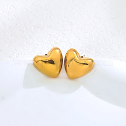 Vintage Stainless Steel Heart Stud Earrings&nbsp;GM0403