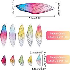 20Pcs 10 Style Transparent Resin Pendants&nbsp;RESI-NB0001-80