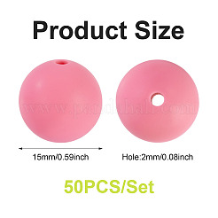 50Pcs Food Grade Eco-Friendly Silicone Beads&nbsp;SIL-TA0002-89D