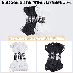 20 Skeins 2 Colors 12-Ply Metallic Polyester Embroidery Floss&nbsp;OCOR-GF0003-87B