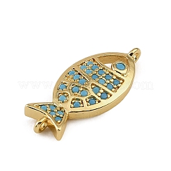 Brass Micro Pave Cubic Zirconia Connector Charms&nbsp;KK-CBAF17A-21G