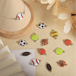 42Pcs 7 Styles Sports Ball Theme Alloy Enamel Connector Charms&nbsp;ENAM-CA0001-81