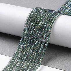 Electroplate Transparent Glass Beads Strands&nbsp;X-GLAA-H021-01A-FR01