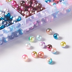 Rainbow ABS Plastic Imitation Pearl Beads&nbsp;OACR-YW0001-02B