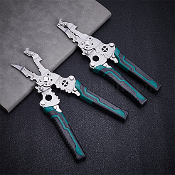 2Pcs 420J2 Stainless Steel Multifunctional Wire Stripper Crimper Cable Cutter Pliers&nbsp;PT-UN0001-01