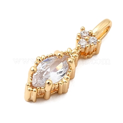 Brass Micro Pave Cubic Zirconia Pendants&nbsp;KK-F916-18G-02