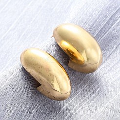 Oval Brass Stud Earrings&nbsp;EJEW-Q015-20B-G