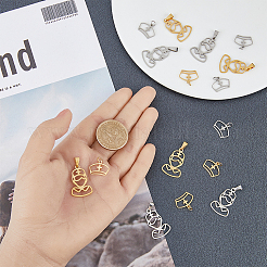 16Pcs 4 Style 201 Stainless Steel Pendants&nbsp;STAS-DC0011-61