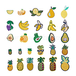 Polyester with Rayon Embroidery Iron on/Sew on Patches&nbsp;PATC-WH0024-028A