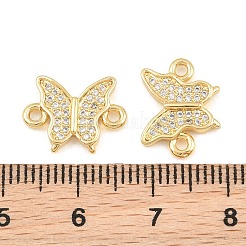 Brass Micro Pave Clear Cubic Zirconia Connector Charms&nbsp;CU-CBA908F-04G-03