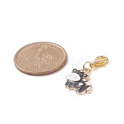 Cute Cow Alloy Enamel Pendant Decorations&nbsp;HJEW-JM00881
