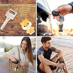 16Pcs 8 Style Plastic Keychains&nbsp;KEYC-YW00234
