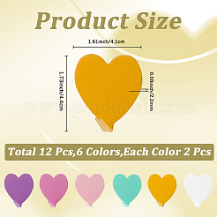 12Pcs 6 Colors Iron Heart-shaped Adhesive Hook&nbsp;AJEW-CN0005-59A