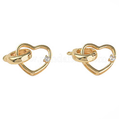 Brass Micro Pave Cubic Zirconia Fold Over Clasps&nbsp;KK-N233-215