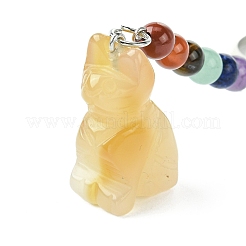 Cat Natural Agate Keychain&nbsp;KEYC-F040-11F
