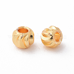 Brass Corrugated Beads&nbsp;X-KK-P117-12G