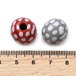 Printed Schima Wood Beads&nbsp;WOOD-L022-04B-01