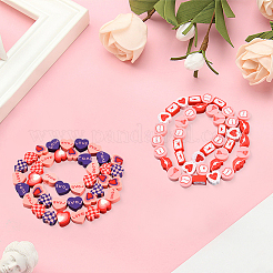 270Pcs 2 Styles Valentine's Day Handmade Polymer Clay Beads&nbsp;CLAY-PA0001-51