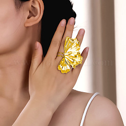 Iron Ginkgo Leaf Cuff Open Rings for Women&nbsp;WGC38D0-01