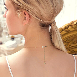 Brass Micro Pave Clear Cubic Zirconia Ends with Chain&nbsp;KK-HS0001-97