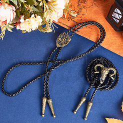 2Pcs 2 Style Imitation Leather Cords Bolo Ties&nbsp;NJEW-GF0001-08
