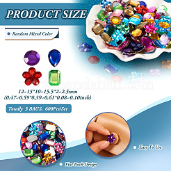 Flat Back & Back Plated Acrylic Rhinestone Cabochons&nbsp;MACR-TA0001-62A