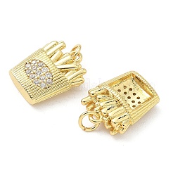 Brass Micro Pave Cubic Zirconia Pendants&nbsp;KK-Z120-49G
