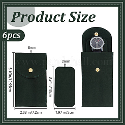 Plush Cloth Watch Storage Bags with Snap Button&nbsp;TP-WH0816-002