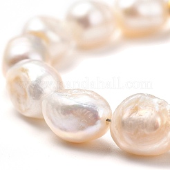 Natural Baroque Pearl Keshi Pearl Beaded Bracelets&nbsp;X-BJEW-JB05317