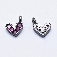 Brass Micro Pave Cubic Zirconia Charms&nbsp;RB-I078-66B-NR