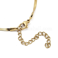 304 Stainless Steel Flat Snake Chain Bowknot Pendant Necklaces for Women&nbsp;NJEW-Z050-01G-02