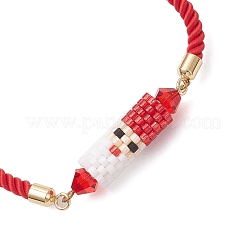 Christmas Handmade Glass Seed Beaded Slider Bracelets&nbsp;BJEW-MZ00226-01