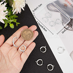14Pcs Brass Micro Pave Clear Cubic Zirconia Hoop Earring Findings&nbsp;ZIRC-BBC0003-48