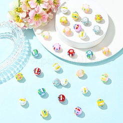 10Pcs 10 Colors Handmade Lampwork Enamel Beads&nbsp;LAMP-YW0004-14